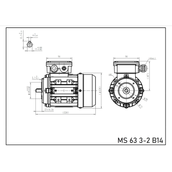 Silnik elektryczny 0,37kW 2800 obr/min. 63 B14